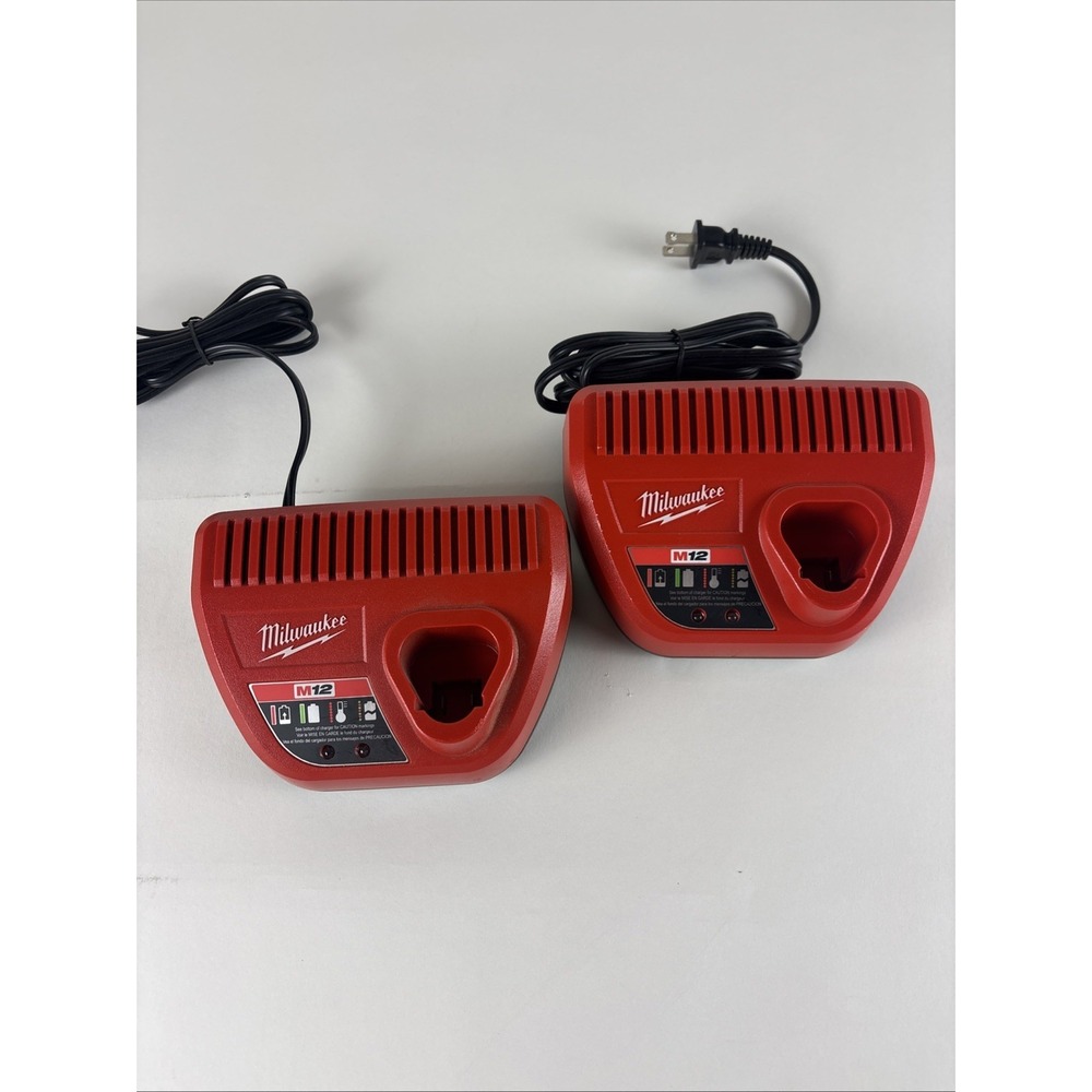 2 Genuine Milwaukee 48-59-2401 M12 12V Lithium Ion Battery Charger 12 Volt